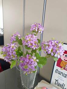 1pc French Style Double-Headed Wooden Hydrangea Flower, New Artificial Silk Hydrangea Flower In Blooming State, Suitable For Wedding Decoration, Home Decor, Spring Decoration, Indoor Decoration, Bedroom Decor, Living Room Decor, Outdoor Decoration, Garden Decor. Artificial Flower, Artificial Hydrangea. - Multicolor - View 5