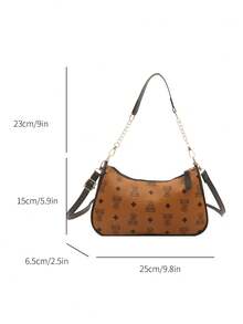 Fashionable Brown Cute Cartoon Bear Pattern Handbag With Detachable Shoulder Strap - Coklat - View 4