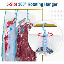 Túi đựng quần áo trong suốt dài 110cm, thích hợp để cất giữ, sắp xếp và mang theo áo khoác, váy, áo sơ mi và áo len khi đi du lịch, kèm theo bơm tay. - Xem 3