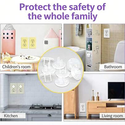 1个UL认证的儿童安全插座盖，两孔插座保护套，阻燃绝缘防触电，材质优良，安装简便，适用于美标插座，适用于海外公寓、儿童房、客厅、卧室等场所，是家庭儿童的理想之选。