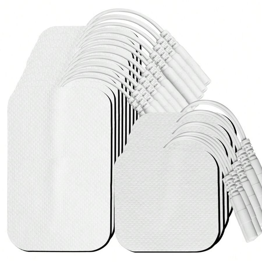 Miếng dán điện cực TENS, miếng dán EMS tự dính dùng cho máy kích thích cơ điện EMS, máy mát-xa, đầu nối chân 2.0mm, dây dẫn, vải không dệt, miếng vá thay thế.