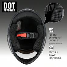 Casco Motocicleta Integral Con Visera Doble Certificado Dot - Acabado negro mate - Ver 4
