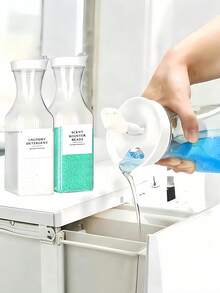 塑膠洗衣液分配器 可補充式洗衣粉容器瓶 適用於肥皂香氛增強劑 柔軟劑 液體洗衣液容器 家用收納整理盒 適合女性男性 洗衣房浴室配件裝飾 廚房配件 - 彩色 - 查看 9