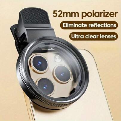 1片CPL偏光滤镜，适用于手机摄影，有效减少眩光，适合户外、旅行、自拍、智能手机、单反相机镜头滤镜