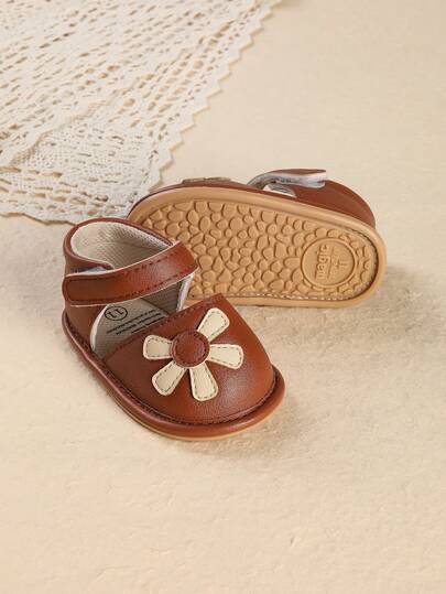 0-12 Months Infant Shoes, Autumn/Spring Girls Minimalist Leather Shoes, Durable Anti-Slip Cute Soft Sole Toddler Shoes