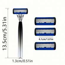 High-End Vintage Manual Shaving Razor Set | 6-Layer Blades, Interchangeable Heads, Ergonomic Handle, Refillable Design For Smooth, Precise Shaving Experience - Perfect Father's Day And Birthday Gift - Safety Razor - View 5