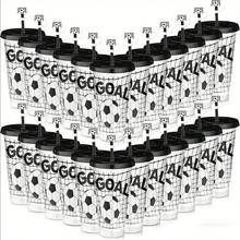 10pcs/1pc Creative Football Straw Cup, Reusable Large Capacity Plastic Football Cup (With Lid And Straw), Material: Coffee Cup, Suitable As A Gift, Applicable For Beverages, Soda, Beer, Iced Coffee, Hot Coffee, Cold And Hot Drinks, Etc. - View 9