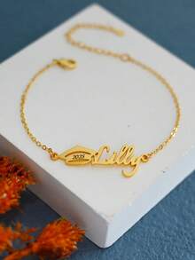Custom Graduation Name Bracele,Graduate Cap Pendant,Graduation Gift,Back To School Gift,Class Of 2025 Bracelet,College Graduation Favors - Thick Chain - View 12