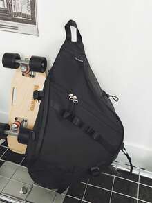 大容量男士胸包，休闲嘻哈旅行多功能斜挎包，尼龙储物单肩包，腰包，商务休闲情人节黑色包，大学包，单肩包，多功能休闲徒步包，大容量多功能背包，户外便携休闲胸包，节日礼物优雅度假礼物，FILWHITE。 - 黑色 - 查看 8