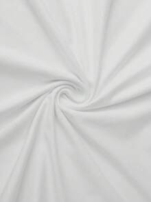 1件女士宽松圆领短袖T恤，咖啡印花图案，夏季休闲白色 - 白色 - 查看 8