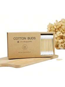 200支/包牛皮纸盒装竹木双头棉签，适用于化妆、卸妆、耳部清洁 - 多色 - 查看 11