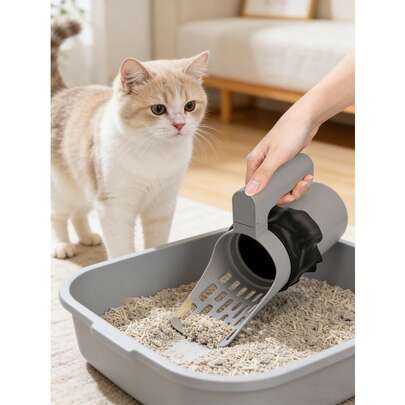 Xẻng hốt cát vệ sinh cho mèo đa năng có thể tháo rời, tích hợp hộp đựng chất thải và túi rác dung tích lớn, chất liệu PP cao cấp, bền bỉ, dụng cụ vệ sinh thú cưng di động, xẻng hốt phân mèo hoàn hảo, món quà lý tưởng cho người yêu thú cưng vào các ngày lễ và dịp đặc biệt.