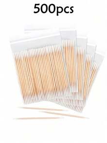 500/400/300/200/100 Pcs Nail Buffers, 100 Pcs/Pack, Disposable Cleaning Sticks, Nail Care Tools, High Quality Wooden Manicure Sticks, Wooden Grooming Tools, Fine Eyebrow Carving Sticks, Double-Ended Cleaning Sticks, Pointed Applicator Sticks, Tattoo & Microblading Supplies, Cosmetic Applicator Sticks, Travel Essentials, Wooden Sticks, Travel Must-Haves - White - View 11