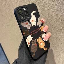 1个新款可爱猫咪天使眼亲肤防摔TPU手机壳，兼容 17、11、16 Pro Max、16 Pro、16、15 Pro Max、14 Pro Max / Galaxy S25系列、A16 / Honor X6A、X7B、X8B / 13C、Note 13 - 黑色 - 查看 4