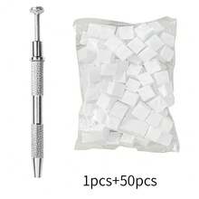 50个迷你海绵块带镊子夹，美甲凝胶渐变海绵，美甲凝胶工具，美甲用品，返校季，美甲护理，美甲工具（适用于假指甲） - 白色 - 查看 12