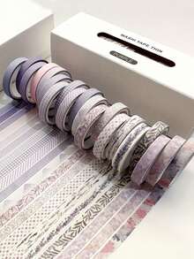 20 Rolls Assorted Patterned Washi Tape Set, Decorative Stickers Gifts, Vintage Scrapbooking Tapes, Creative DIY Decoration, Ideal For Gifts, DIY Crafts, Planner Decoration - Multicolor - View 7