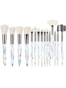 ronshadow 15支装炫彩水晶柄化妆刷套装，超柔软散粉刷和眼影刷，高品质美妆工具 - 彩色 - 查看 13