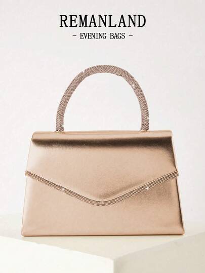 REMANLAND Luxurious New Rhinestone Evening Clutch Handbag, Sparkling Envelope Party Bag, Pairs Perfectly With Sequined Evening Dresses And Gowns, Suitable For Parties, Dinners, Gatherings, And Balls, Making It The Best Gift For Girls On Valentine's Day.