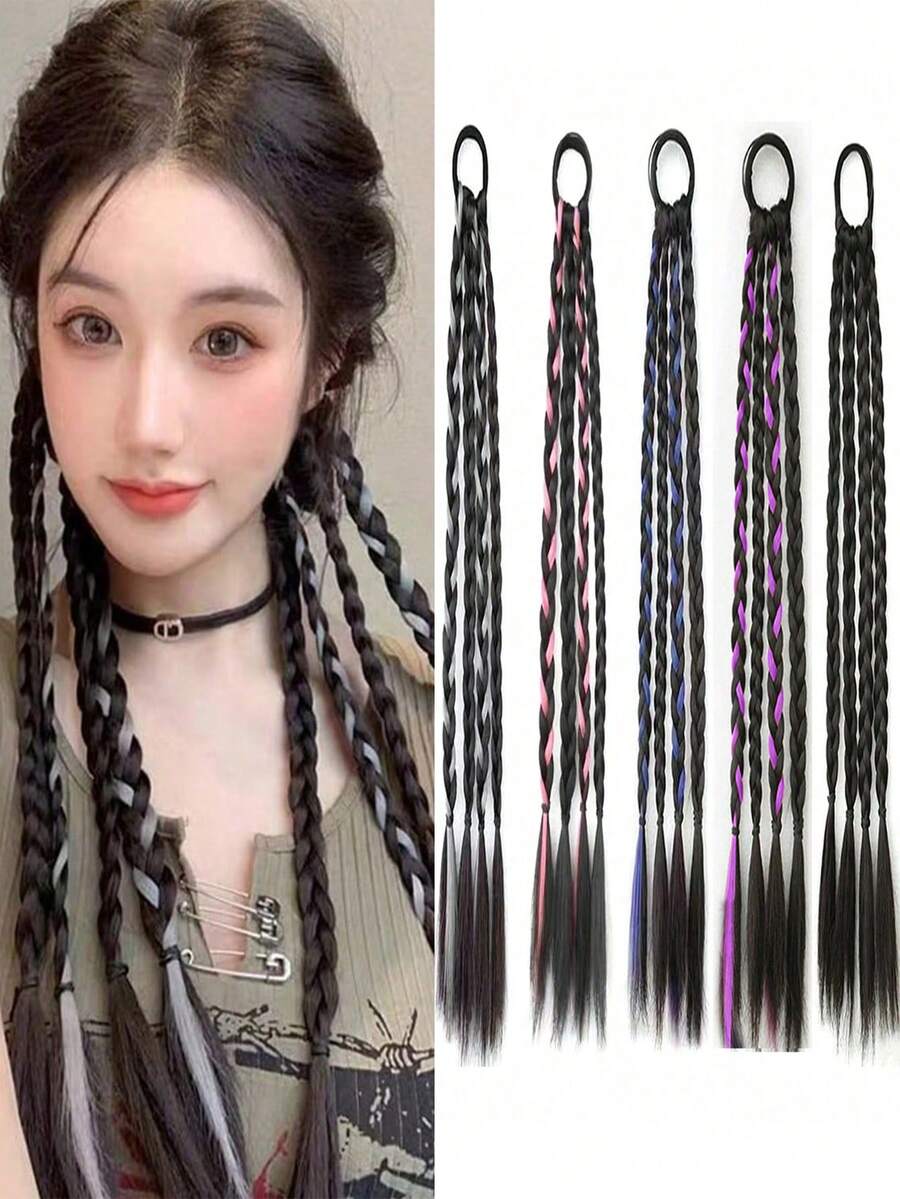 1件/2件装合成马尾辫接发，Y2K甜美酷女孩派对、节日辫子接发