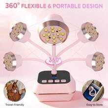 Wireless Nail Lamp LED UV Nail Dryer Rechargeable Auto Sensing Touch Control Fast Drying Nail Light 360° Bendable Table Lamp - Multicolor - View 5