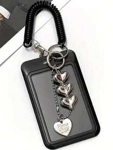 一套学生证夹带挂绳，黑白两色，学校/办公用品 - 愛心掛件款式 - 查看 8