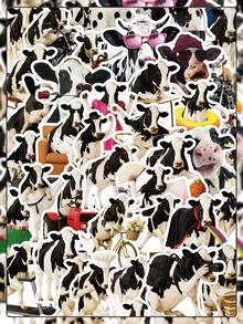 50 Pcs Funny Cow Life Stickers, Realistic Cows In Human Jobs, Waterproof For Scrapbooking, Journals, Phone Case, Laptop, Water Bottle & Daily Mood Expression Scrapbook Supplies Stationery Funny Stickers - Fun Cows - View 1