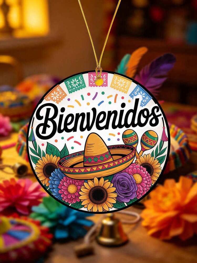 Cinco De Mayo Acrylic Hanging Decor, Sombrero, Lollipop, Sunflower Pattern, Classic Party Decoration - Multicolor - View 2