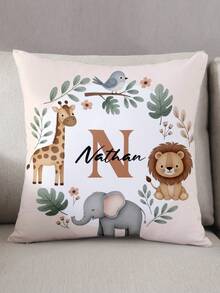 1 pieza Funda de almohada personalizable con texto impreso a doble cara, adecuada para regalos de vacaciones, funda de almohada con patrón DIY, regalo para familia, amigos y para ti mismo - Blanco - Ver 2