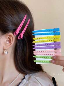 10pcs/20pcs/30pcs/50pcs Women Elegant Y2K Hollow Out Alloy Hair Clips, Purple, 8.8cm/3.46in, Suitable For Daily And Commute Women Hair Accessories Elegant Claw Clips - 銀色 - 查看 8