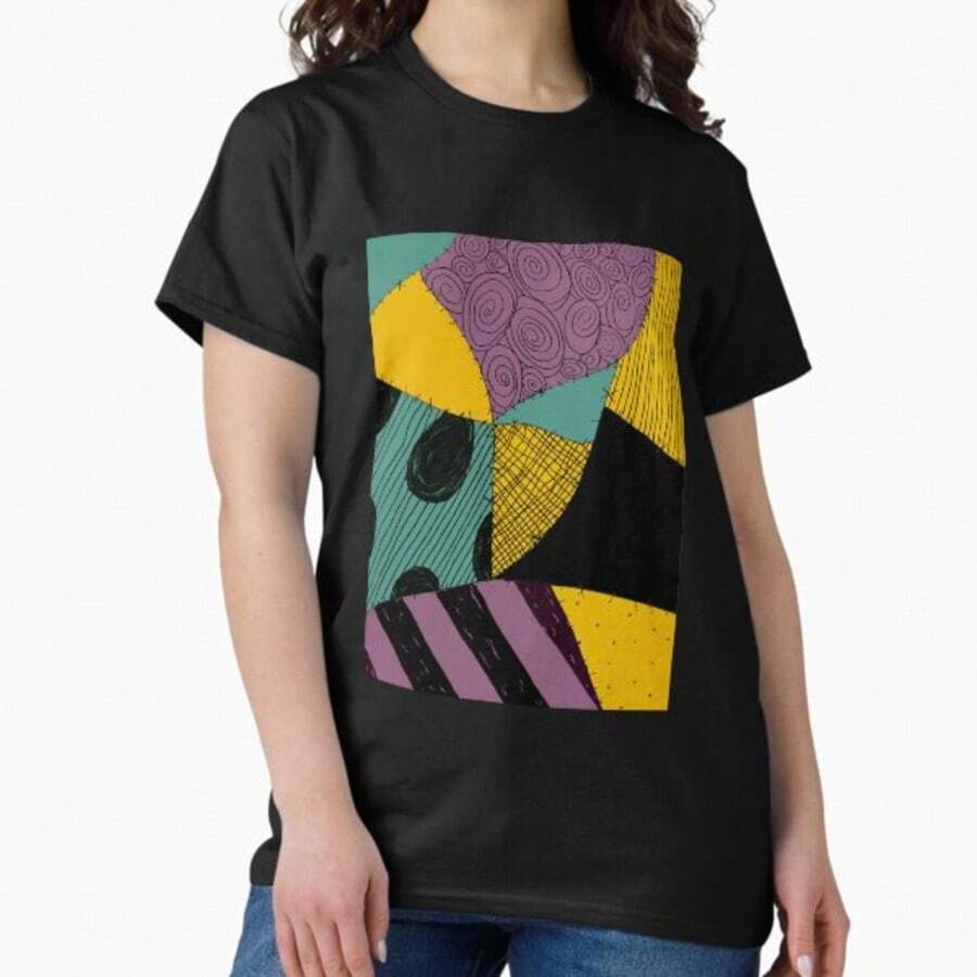 Sally's Dress. The Nightmare Before Christmass. Classic T-Shirt - Black - View 1