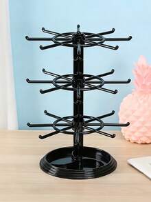Rotatable Storage Rack Keychain Display Rack Desktop Jewelry Rack With Tray For Necklace Earrings Bracelets Glasses Jewelry Accessories Storage Vanity Key Holder Storage Display Dorm Rroom Essentials College Back To School Bathroom Room Dorm Decor - Multicolor - View 21