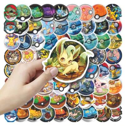 pokemon Poké Ball Stickers, Creative Animated Cartoon Toy Water Cup Decorative Stickers, Cute Cartoon Creative Stickers, Cartoon Stickers, Melody DIY Handmade Computer Notebook Decoration Stickers, Children And Girls' Gifts, Personalized Graffiti Decoration, Mobile Phone, Skateboard, Waterproof Stickers