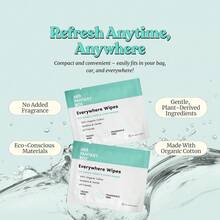 Toallitas de algodón orgánico para piel sensible | Toallitas suaves para rostro y Body con pH equilibrado, sin fragancia, naturales, ideales para el cuidado íntimo - 15 unidades (paquete de 1) - Ver 3