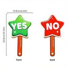 hoojojo 2/6个星形“是/否”手持投票牌，双面图案，教师课堂互动游戏道具 - 彩色 - 查看 12