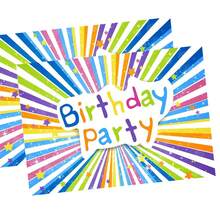 A6明信片尺寸生日派对邀请函，色彩缤纷的设计，适合生日庆祝活动 - A - 查看 3