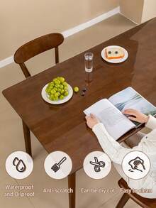 1pc PVC Desktop Protective Mat, 1.0mm/1.5mm/2.0mm Thick, Suitable For Study Desk, Dining Table, Coffee Table, TV Cabinet Protection, Keyboard & Mouse Pad, High-End Luxury Transparent Desk Mat, Scratch-Resistant, Heat-Resistant, Easy To Clean, Applicable For Home, Office, Study, Dining, Hotel, Restaurant And Cafe - Desktop Protector - View 4