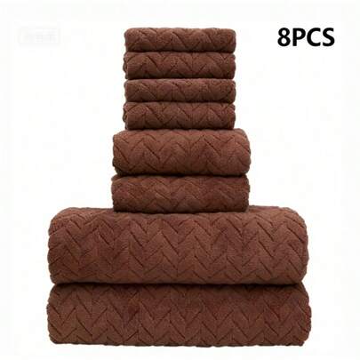 Bộ 8 khăn tắm - 4 khăn mặt 30cm*30cm, 2 khăn tay 35cm*75cm, 2 khăn tắm 70cm*140cm, khăn tắm cao cấp nhanh khô, thích hợp cho gia đình, khách sạn, spa, vật dụng thiết yếu cho phòng tắm, bộ khăn tắm hoàn chỉnh.