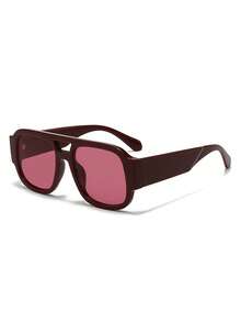 1 chiếc kính thời trang nữ dáng vuông màu đỏ, kiểu dáng retro, phù hợp để đeo hàng ngày và chụp ảnh đường phố. - Nhiều màu - Xem 3