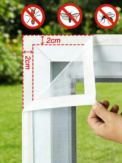 1 Tấm lưới chắn muỗi cho cửa sổ, dùng cho phòng khách và phòng ngủ, tự dính và có thể tái sử dụng, lưới vô hình có thể tháo rời, thoáng khí tốt, trang trí nhà cửa thủ công.