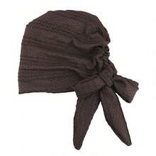 Pleated Headband Hat With Ribbon, Headband Hat, Hair Wrap Hat - One Size Fits All - View 2