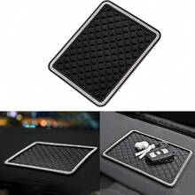 1pc Shiny Creative Car Phone Navigation Dashboard Anti-Slip Mat, Washable, Suitable For Dashboard, Desk, Car Interior Accessories - A - View 2