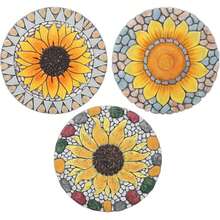 3 Pack Sunflower Stepping Stone, 10 Inch Decorative Garden Step Stone For Yard, Patio, Garden, Walkway, Outdoor And Indoor Home Decor - Hoa hướng dương - Xem 8