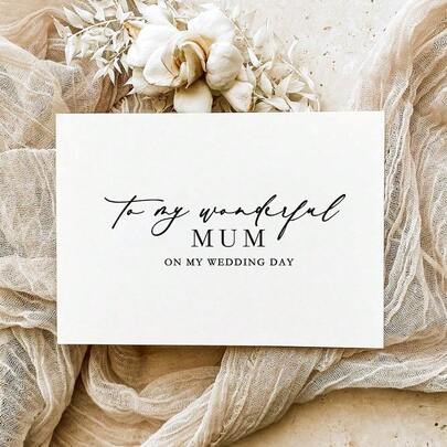 1pc Minimalist Wedding Card For My Dear Mom, Wedding Day Card, Interesting Wedding Party Card, Wedding Party Gift, Special Card