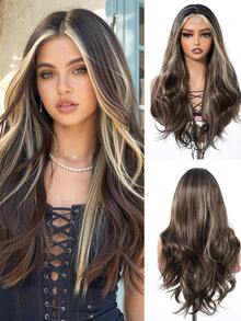 Tóc giả xoăn sợi tổng hợp màu nâu vàng, mật độ cao, kiểu rẽ ngôi giữa hình chữ U dành cho nữ, thiết kế rẽ ngôi giữa, lưới hoa hồng, nhiều lựa chọn tạo kiểu, phù hợp cho lễ Eid, tựu trường, quà tặng cho bé gái, quà tốt nghiệp mùa hè, quà tặng làm sẵn, quà Halloween và Giáng sinh. - Làm nổi bật tóc vàng - Xem 3