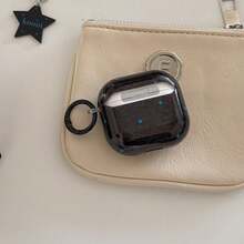 Funda con estampado de leopardo y estrella + aro para Pro 3/Pro 2/ 4/3/2, funda de auriculares de moda para mujer, funda minimalista de auriculares compatible con Apple - Negro - Ver 6