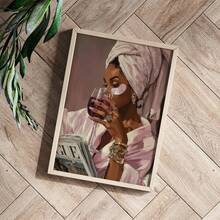 1PC Frameless Wall Art, Posters, Chic Canvas Prints, Pink Towels And Gold Cocktail Glasses Modern Chic Art Prints-Minimalist Decor Perfect For Kitchen Spaces - No Frame - View 2
