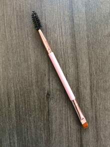 2-In-1 Angled Eyebrow Makeup Brush & Spiral Eye Brush, Multi-Purpose Convenient Tool - Multicolor - View 7