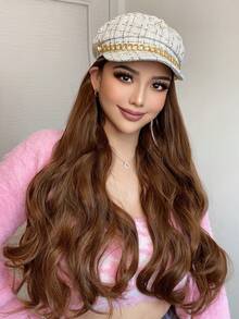 26-Inch Beret Wig With Curly Hair, Elegant And Fashionable, High-Temperature Synthetic Long Curly Wig, Suitable For Women's Daily Wear. - Multicolor - View 11
