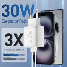 30W Fast USB C Charger,GaN Compact Type-C Charger,Compatible With Sumsung Galaxy S25, S24+, S24 Ultra, S23+, S23 Ultra, S22, Note20, A54, A53, Z Fold5, Fold4,For IPhone16 15 14, USB C Mains Adapter Charger - EU C Type Plug(220-240V) - View 4