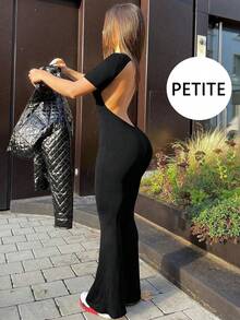 AiTyi Women's Petite Well-Fit Casual Jumpsuit, Backless Design, Simple, Y2K, Sporty, Suitable For Summer And Spring - Black - View 2